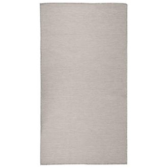 Berkfield Home Outdoor Flatweave Rug 80x150 cm Taupe in Beige | Size: 100 cm diameter