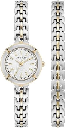Anne Klein Quartz Silver Dial Ladies Watch and Bracelet Set AK-5231TTST