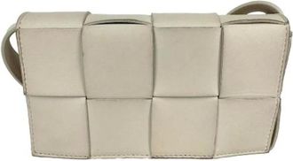 Bottega Veneta Pre-owned Maxi Intreccio The Belt Cassette Bag - unisex - Vintage Schoudertas - Beige - ONE Size - Leer - Vintage