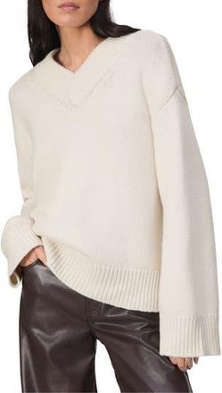Rag & Bone Danica Wool & Cashmere V-Neck Sweater in Ivory at Nordstrom Rack, Size X-Small
