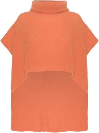 Americandreams Bella Poncho - Dames - Coltruien - Oranje - ONE Size - Wol - Truien & Vesten