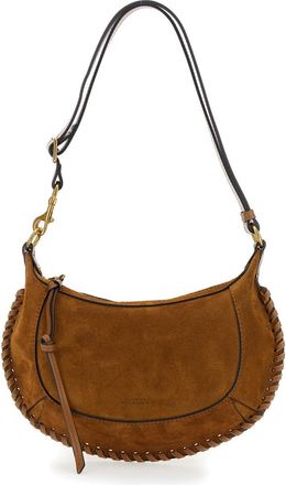 Isabel Marant oskan Moon Brown Crossbody Bag With Front Logo Print In Suede Woman