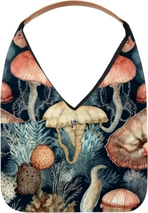 Generic Underwater World Animals Reusable Lightweight Grocery Bags - Foldable Into Compact Pouch, Washable & Sturdy, Multipurpose for Shopping and Travel