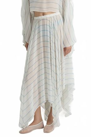 Bondi Born Capri Silk Square Skirt In Smoke Stripe