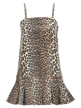 Ganni Multicolor Cotton Short Womens Dress