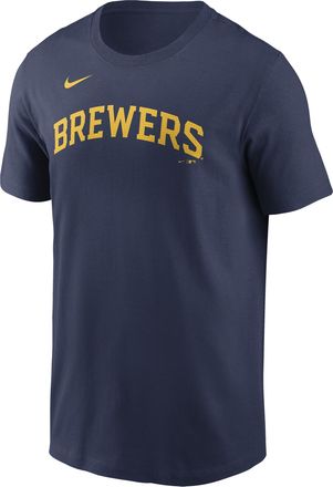 Nike Jackson Chourio Milwaukee Brewers Fuse Nike Mens MLB T-Shirt in Blue | N19944BMZ9-CBG