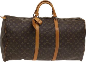 Louis Vuitton Keepall Bag Monogram Canvas Brown Canvas Bag (Pre-Owned)