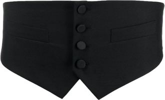 Dsquared2 button-front cummerbund - men - Silk/Polyester/Virgin Wool - 46 - Black