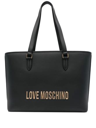 Love Moschino logo-lettering tote bag - women - Polyurethane - OS - Black