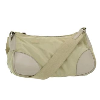 Prada Pre-owned Shoulder Bags, female, White, Size: ONE SIZE Pre-owned Vintage Nylon Shoulder Bag