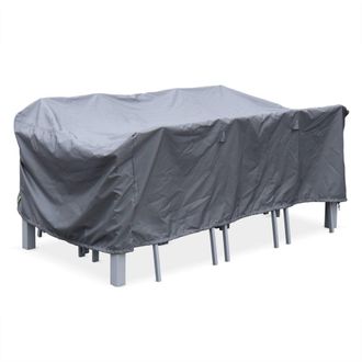 Sweeek Funda protectora para la mesa de jard&iacute;n, gris oscuro