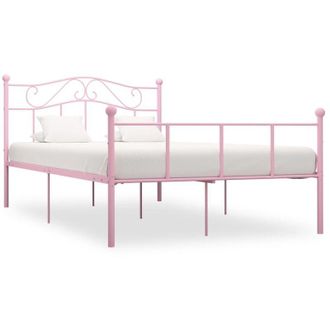 vidaXL Estructura De Cama Sin Colch&oacute;n Metal Rosa 120x200 Cm Vidaxl