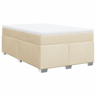 vidaXL Cama Box Spring Con Colch&oacute;n Tela Color Crema 120x200 Cm Vidaxl