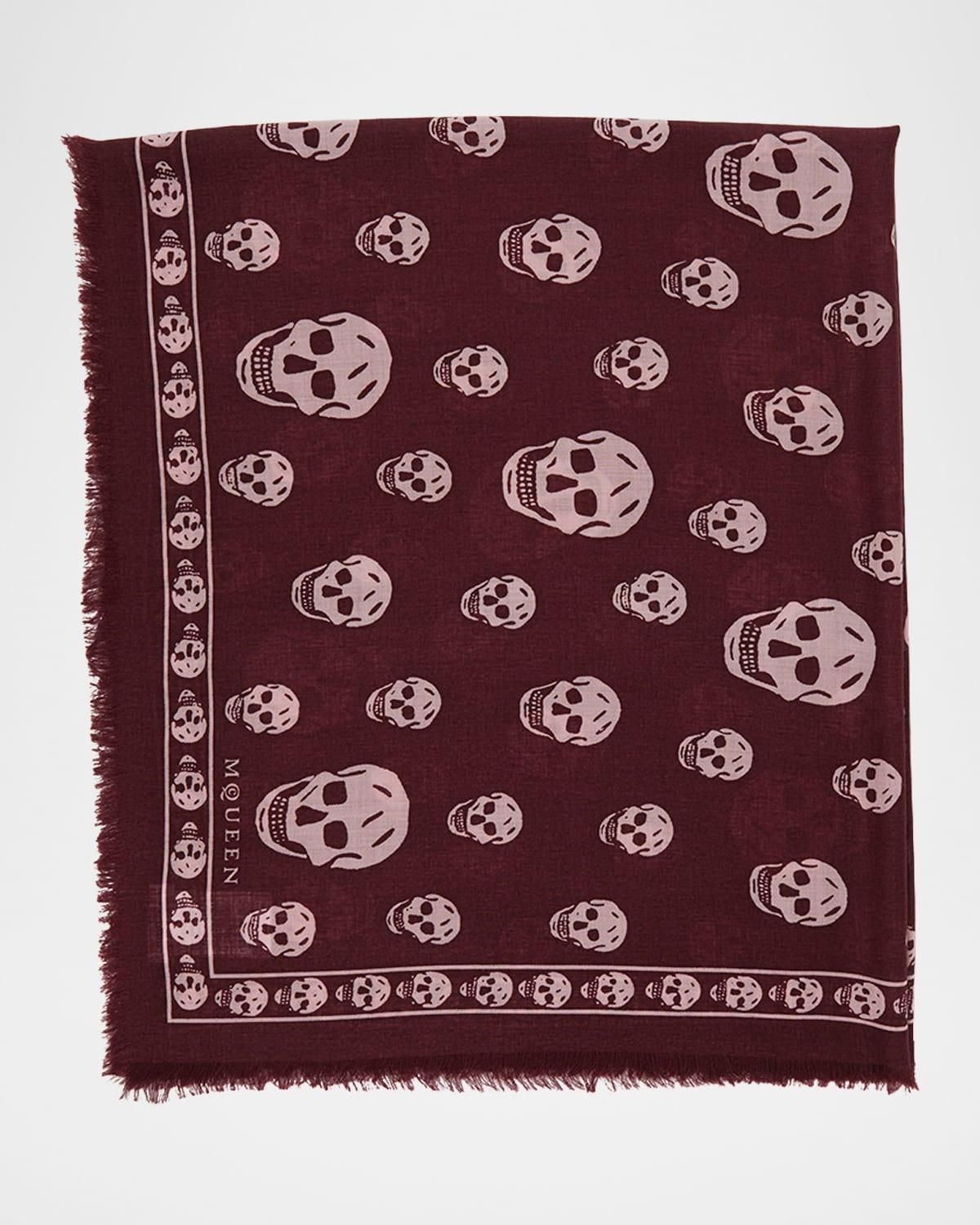 Ferragamo Embroidered Wool Blend Reversible Scarf from