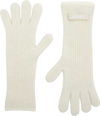 Jacquemus Les Gants Gros Grain - Dames - Handschoenen - Wit - ONE Size - Katoen - Accessoires