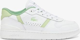 Lacoste Womens T-Clip Set Leather Trainers - White/Multi - Size: 4