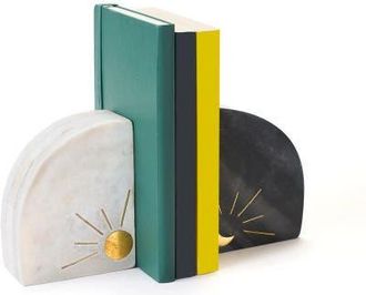 Matr Boomie Indukala Sun and Moon Marble Bookends in Multicolor at Nordstrom