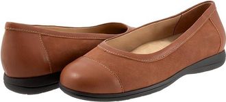 Trotters Delmara Womens Flat Shoes Luggage Nubuck : 8.5 W (D), Leather