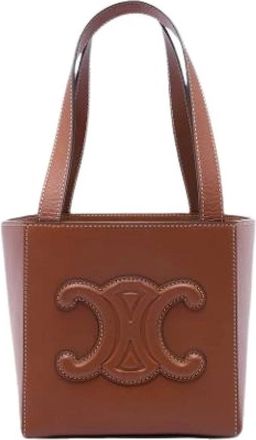 Celine Pre-owned Leren Tote Bag - Dames - Vintage Shopper - Bruin - ONE Size - Leer - Vintage