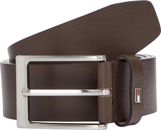 Tommy Hilfiger Lederg&uuml;rtel TOMMY HILFIGER LAYTON 4.0 cm breit, Herren, Gr. 11,5, braun (testa di moro), Rindsleder, unifarben, G&uuml;rtel Lederg&uuml;rtel, Gr&ouml;ssenverstellbar