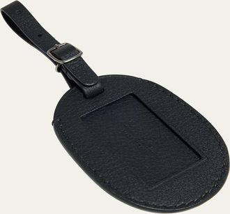 Loro Piana Mens Leather Oval Luggage Tag