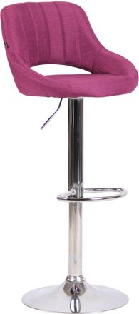 Clp Taburete De Bar Milet En Tela Con Base Met&aacute;lica Lila Cromado