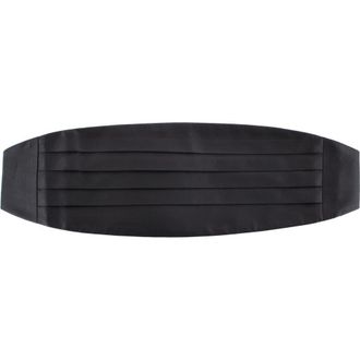 Trafalgar Store Big & Tall Sutton Solid Color Silk Cummerbund in Black at Nordstrom, Size One Size Big
