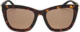 Bulgari Ladies Brown Rectangular Sunglasses 0BV8233-504/73