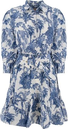 MC2 Saint Barth Daisi Short Shirtdress - Dames - Shirt Kleedjes - Veelkleurig - L - Linnen - Kleedjes