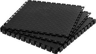 OEM Suelo De Pvc Antideslizante Para Garaje, Paquete De 8 Unidades De 513 X 513 X 5 Mm, Instalaci&oacute;n Por Clic, Con Patr&oacute;n De Diamante Para Taller, Almac&eacute;n,