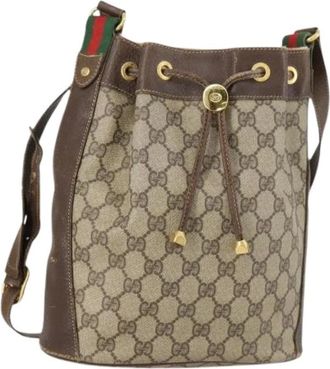 Gucci Pre-owned Bucket Bags, female, Beige, Size: ONE SIZE Pre-owned Bucket Shoulder Bag