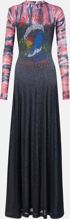 Balenciaga Vestido largo de jersey en mezcla de algod&oacute;n estampado