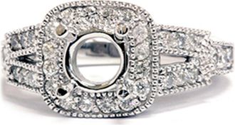 Pompeii3 1/2ct Diamond Semi Mount Antique Engagement Setting