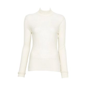 Fabiana Filippi Jersey de cuello alto con lentejuelas - Knitwear - Mujer - Blanco - L