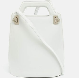 Ferragamo Wanda White Leather Tote