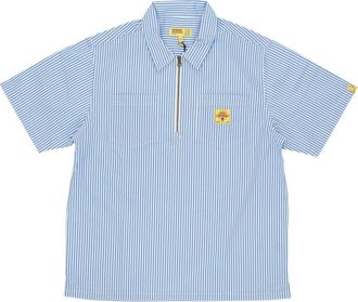 Icecream Quarter Zip Work Shirt - Heren - Polos - Blauw - L - Katoen - Tops