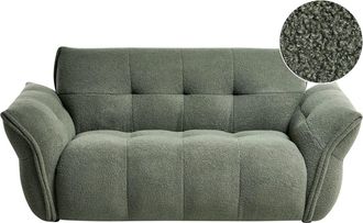 Beliani Sof&aacute; de 2 plazas 2 personas de tejido verde