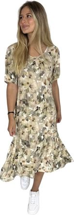 2-Biz Kleedjes, Dames, Veelkleurig, M, Kleurrijke Sand Flower Jurk