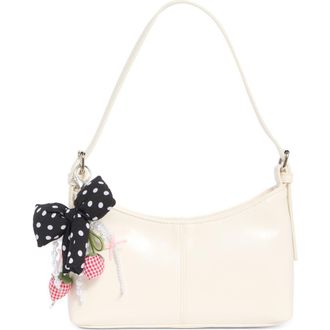 Madden Girl Crinkle Faux Leather Shoulder Bag in Cream at Nordstrom Rack