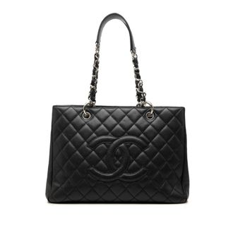 Chanel Black Grained Calfskin Tote Bag (Pre-Owned)
