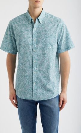 Reyn Spooner Mala Melia Short Sleeve Button-Down Sport Shirt in Green at Nordstrom, Size X-Large