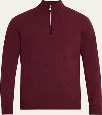 Brunello Cucinelli Mens Cashmere Quarter-Zip Sweater