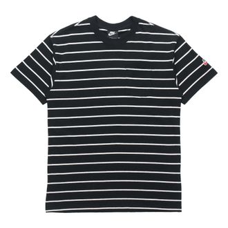 Nike Sportswear Sports Breathable Stripe Short Sleeve Black DM8880-010