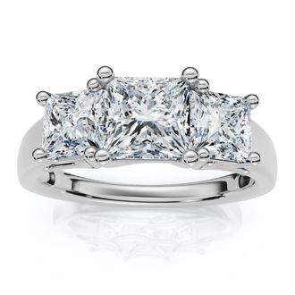 Pompeii3 2Ct Princess Cut Diamond Engagement Ring 14k White Gold Lab Grown