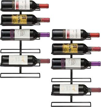 Sorbus Pack Of Two 6-Bottle Wall Mount Wine Racks