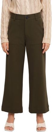 Fifteen Twenty Rylee Wide Leg Crop Pants in Olive at Nordstrom, Size 10
