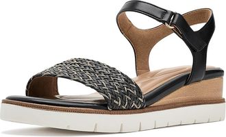 Easy Spirit Edythe Womens Wedge Shoes Black/Gold : 7.5 M (B), Faux Leather