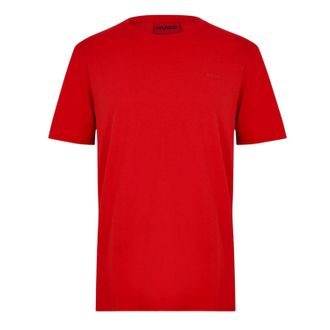 HUGO BOSS Hugo Mannen Kleine Logo Crew Neck T-Shirt (Helder Rood)