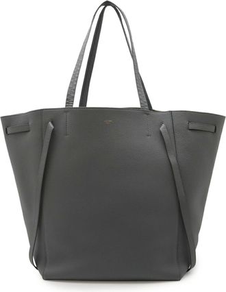 Celine Gray Leather Shoulder Bag Tote Bag (Pre-Owned)