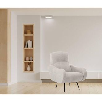 Dmora Butaca Dromondin, Reposabrazos, Made In Italy, Beige